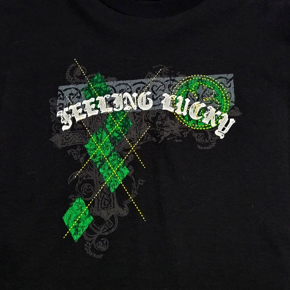 St. Patrick's Day "Feeling Lucky" Black Tee - Picture 1 of 2